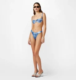 DENIM PRINT BIKINI BALCONETTE