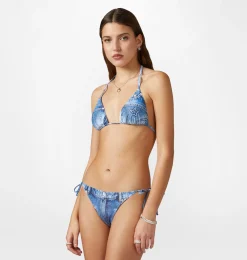DENIM PRINT BIKINI TOP
