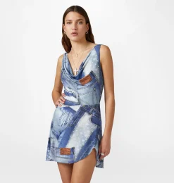 DENIM PRINT DRESS