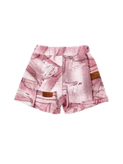 DENIM PRINT SHORTS