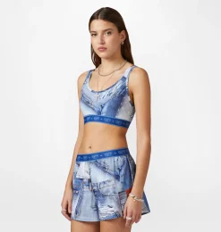 DENIM PRINT TOP