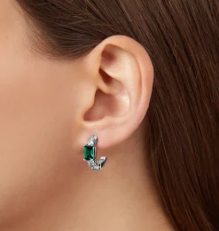EMERALD SMALL HOOP EARRINGS
