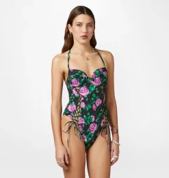 ROSES PUSH-UP ONE-PIECE SWIMSUIT