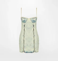 WASHED DENIM MINI DRESS